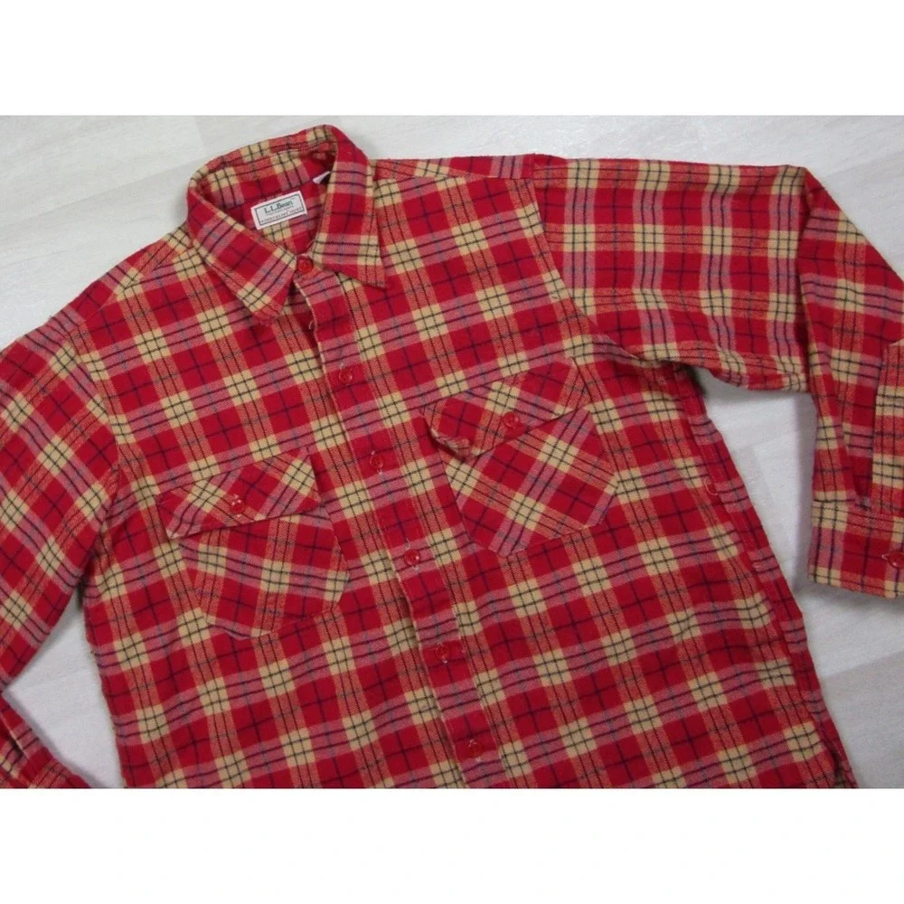Vintage 80s 90s LL Bean Timberline Flannel‎ Shirt Men's (16) Plaid